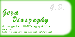geza dioszeghy business card