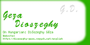 geza dioszeghy business card